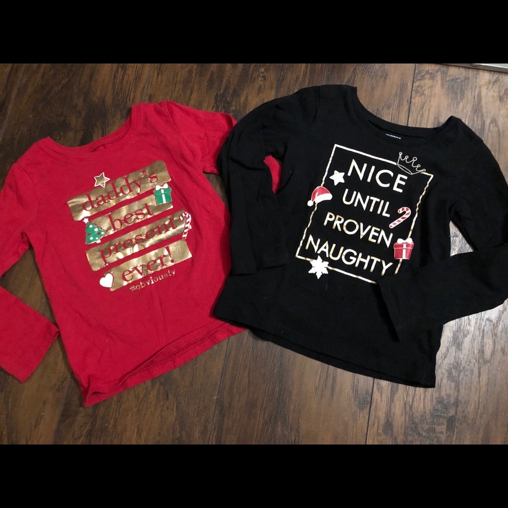 Two long sleeve Christmas shirts